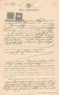 Józef Czerniecki - Akt notaryalny Wypis