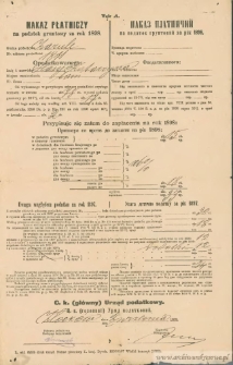 Katarzyna Hasyj - Nakaz płatniczy na podatek gruntowy za rok 1898