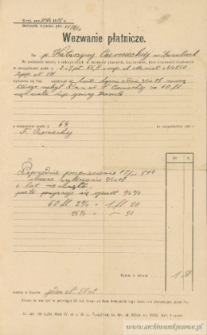 Katarzyna Czerniecka (z d. Hasij) - Wezwanie płatnicze