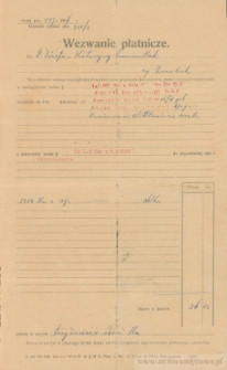 Józef Czerniecki, Katarzyna Czerniecka - wezwanie płatnicze