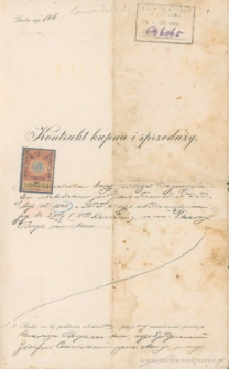 Józef Czerniecki, syn Macieja - Kontrakt kupna i sprzedaży