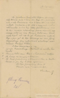 Jędrzej Czerniecki - pismo o zmianie prawa własności