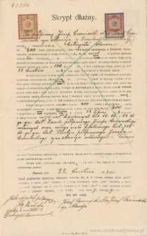 Józef Czerniecki, syn Macieja - Skrypt dłużny