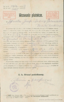 J&oacute;zef Czerniecki, Jadwiga Czerniecka - Wezwanie płatnicze