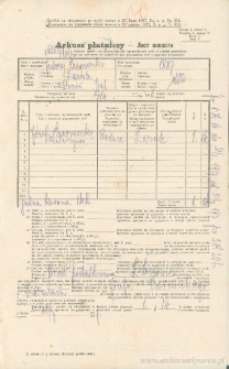 Jędrzej Czerniecki - Arkusz płatniczy