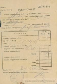 Józef Czerniecki - Pokwitowanie