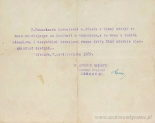 Franciszek Czerniecki - [dokument potwierdzający wpłatę 50 zł]