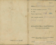 Józef Czerniecki - Książeczka płatnicza podatku gruntowego