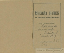 Franciszek Czerniecki - Książeczka płatnicza na specjalne opłaty drogowe