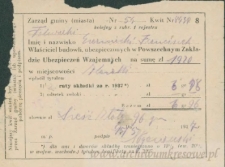 Franciszek Czerniecki - dow&oacute;d opłaty ubezpieczenia budynk&oacute;w