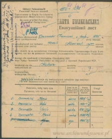 Franciszek Czerniecki - Karta Ewakuacyjna N 3160