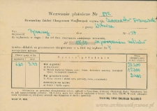 Franciszek Czerniecki - Wezwanie płatnicze Nr 872