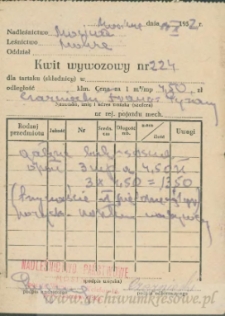 Franciszek Czerniecki - Kwit wywozowy nr 224