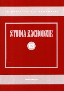 Studia Zachodnie, tom 13 - spis treści