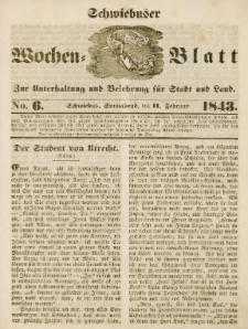 Schwiebuser Wochen=Blatt, No. 6 (Sonnabend; den 11. Februar)