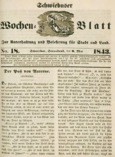 Schwiebuser Wochen=Blatt, No. 18 (Sonnabend; den 6. Mai)
