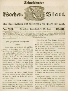 Schwiebuser Wochen=Blatt, No. 23 (Sonnabend; den 10. Juni)