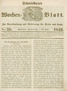 Schwiebuser Wochen=Blatt, No. 25 (Sonnabend; den 24. Juni)