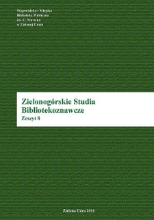 Zielonogórskie Studia Bibliotekoznawcze. Z. 8 (2016)