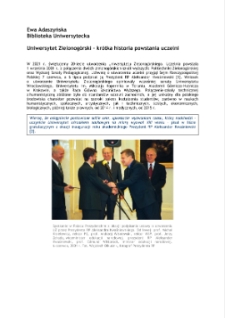 Uniwersytet Zielonog&oacute;rski - kr&oacute;tka historia powstania uczelni