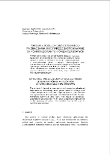Poprawa dokładności cyfrowego wyznaczania mocy przez zastosowanie synchronizowanych okien czasowych = Improving the accuracy of digital power determination by application of synchronized time windows