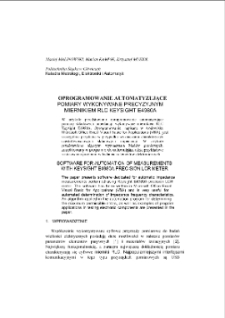 Oprogramowanie automatyzujące pomiary wykonywane precyzyjnym miernikiem RLC Keysight E4980A = Software for automation of measurements with Keysight E4980A precision LCR meter