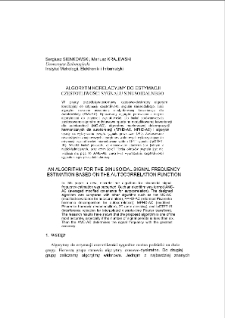 Algorytm korelacyjny do estymacji częstotliwości sygnału sinusoidalnego = An algorithm for the sinusoidal signal frequency estimation based on the autocorrelation function