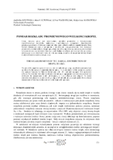 Pomiar rozkładu promieniowego wielkości kropel = The measurement of the radial distribution of droplets size