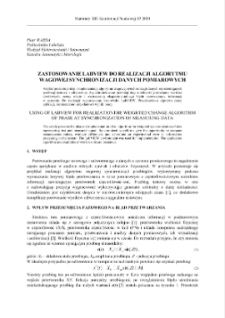 Zastosowanie LabVIEW do realizacji algorytmu wagowej synchronizacji danych pomiarowych = Using of LabVIEW for realizationthe weighted change algorithm of phase at synchronization of measuring data