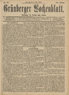Grünberger Wochenblatt: Zeitung für Stadt und Land, No. 53. (3. Mai 1891)
