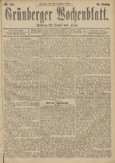 Grünberger Wochenblatt: Zeitung für Stadt und Land, No. 126. (21. October 1887)