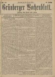 Grünberger Wochenblatt: Zeitung für Stadt und Land, No. 130. (30. October 1887)