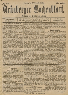 Grünberger Wochenblatt: Zeitung für Stadt und Land, No. 155. (27. December 1891)