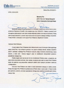 List gratulacyjny Waldemara Sługockiego do prof. Tadeusza Kuczyńskiego