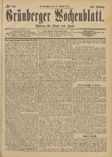 Grünberger Wochenblatt: Zeitung für Stadt und Land, No. 49. (23. April 1898)