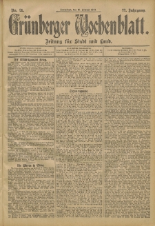 Grünberger Wochenblatt: Zeitung für Stadt und Land, No. 21. (16. Februar 1901)