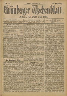 Grünberger Wochenblatt: Zeitung für Stadt und Land, No. 27. (2. März 1901)