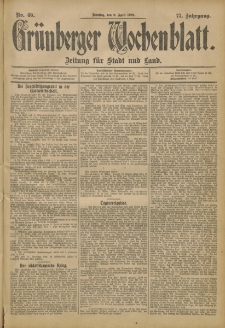 Grünberger Wochenblatt: Zeitung für Stadt und Land, No. 40. (2. April 1901)