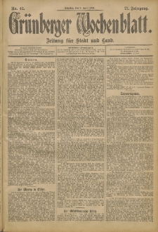 Grünberger Wochenblatt: Zeitung für Stadt und Land, No. 42. (7. April 1901)