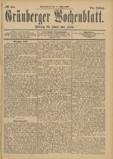 Grünberger Wochenblatt: Zeitung für Stadt und Land, No. 65. (1. Juni 1898)