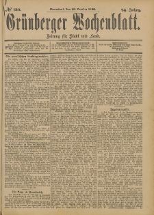 Grünberger Wochenblatt: Zeitung für Stadt und Land, No. 131. (1. November 1898)