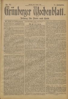 Grünberger Wochenblatt: Zeitung für Stadt und Land, No. 55. (7. Mai 1901)