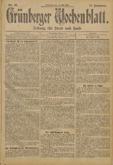 Grünberger Wochenblatt: Zeitung für Stadt und Land, No. 65. (30. Mai 1901)