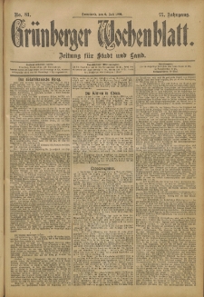 Grünberger Wochenblatt: Zeitung für Stadt und Land, No. 81. (6. Juli 1901)