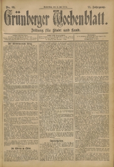 Grünberger Wochenblatt: Zeitung für Stadt und Land, No. 83. (11. Juli 1901)