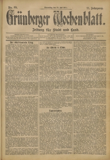 Grünberger Wochenblatt: Zeitung für Stadt und Land, No. 89. (25. Juli 1901)