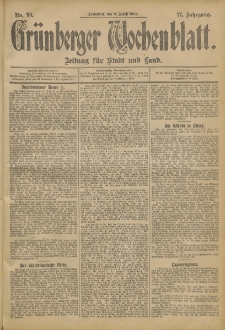 Grünberger Wochenblatt: Zeitung für Stadt und Land, No. 93. (3. August 1901)