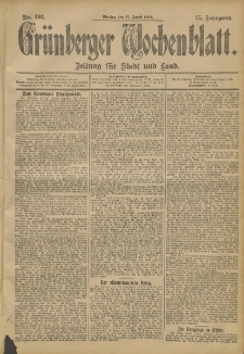 Grünberger Wochenblatt: Zeitung für Stadt und Land, No. 103. (27. August 1901)