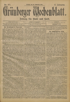 Grünberger Wochenblatt: Zeitung für Stadt und Land, No. 115. (24. September 1901)