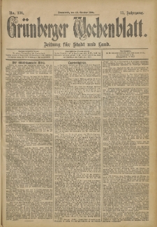 Grünberger Wochenblatt: Zeitung für Stadt und Land, No. 126. (19. October 1901)
